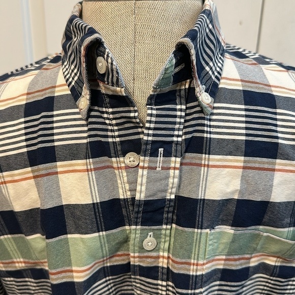 BROOKS BROTHERS RED FLEECE OXFORD BUTTON DOWN PLAID POPOVER GUC SZ L - Picture 3 of 9